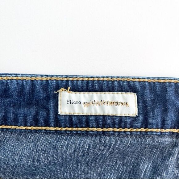 Pilcro & The Letterpress Jeans Low-Rise Straight Blue Denim Womens 30 Whiskering - Picture 6 of 12